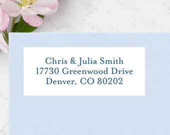 Return Address Labels for Envelopes, Wedding Invitations, Stationery and Mail - White Address Sticker in Choice of Ink Colors - 60 LABELS