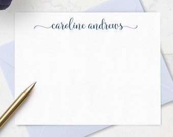 Elegant Personalized Note Cards Set of 12 Cards with White Envelopes