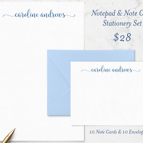 Family Note Cards and Envelopes Stationery Set Personalized Etsy