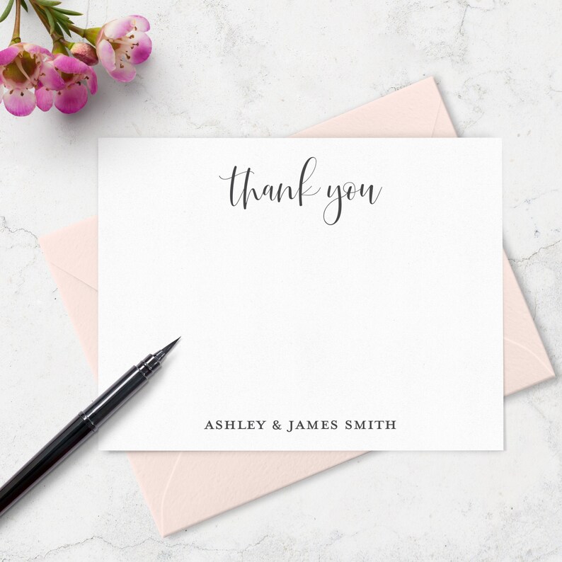Wedding Thank You Cards & Envelopes Boxed Set of 10 Thank You Etsy