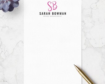 Logo Notepad for Business or Shop, Logo Note Pad with Tear Off Sheets for Corporate Office Business Etsy Shop - 50 or 100 Sheets - 4 Sizes