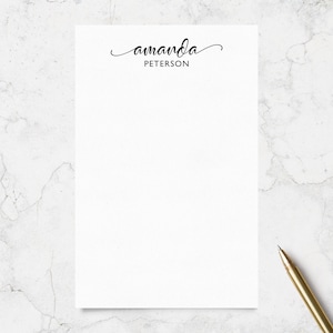 Personalized Notepad Lined or Unlined 50 or 100 Sheets, Tear Off Note Pad Memo Pad, Choose Your Ink Colors, Personalized Stationery Gift