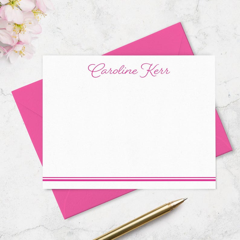 Personalized Note Cards & Envelope Stationery Set, Custom Notecards and ...