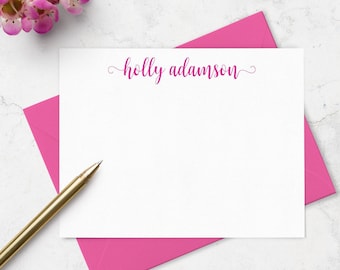 Personalized Note Cards & Envelope Set, Custom Stationery with Name