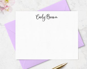 Personalized Note Cards & Envelopes Set,  Stationery Set of 10 Custom Notecards, Choose your Envelope and Ink Colors
