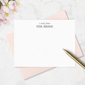 Note Cards for Bride To Be, Bridal Stationery Set,  Bridal Shower Gift,  Set of Bride Notecards, Choose Your Colors |  A2 or A7