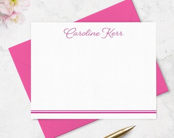 Personalized Note Cards & Envelope Stationery Set, Custom Notecards and Envelopes,  Set of Flat Notes in
