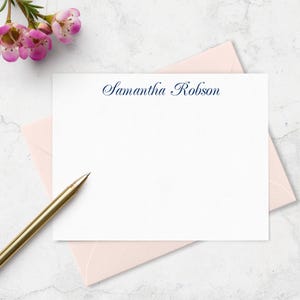 Personalized Note Card Set: Custom Name Stationery, Choice of Colors | A2 or A7