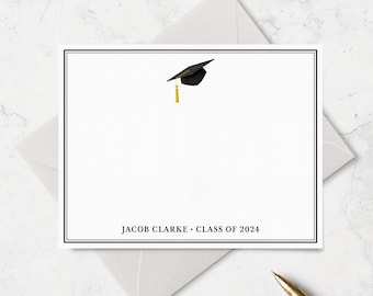 Class of 2024 Graduation Note Card and Envelope Stationery Set for High School or College Graduate - Thank You Cards for Graduates 2024