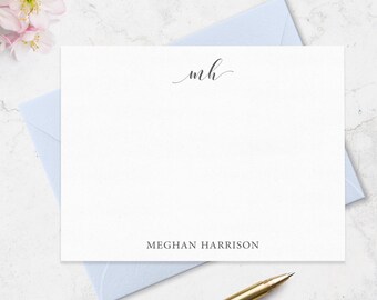 Personalized Monogram Note Card Set: Custom Monogrammed Stationery