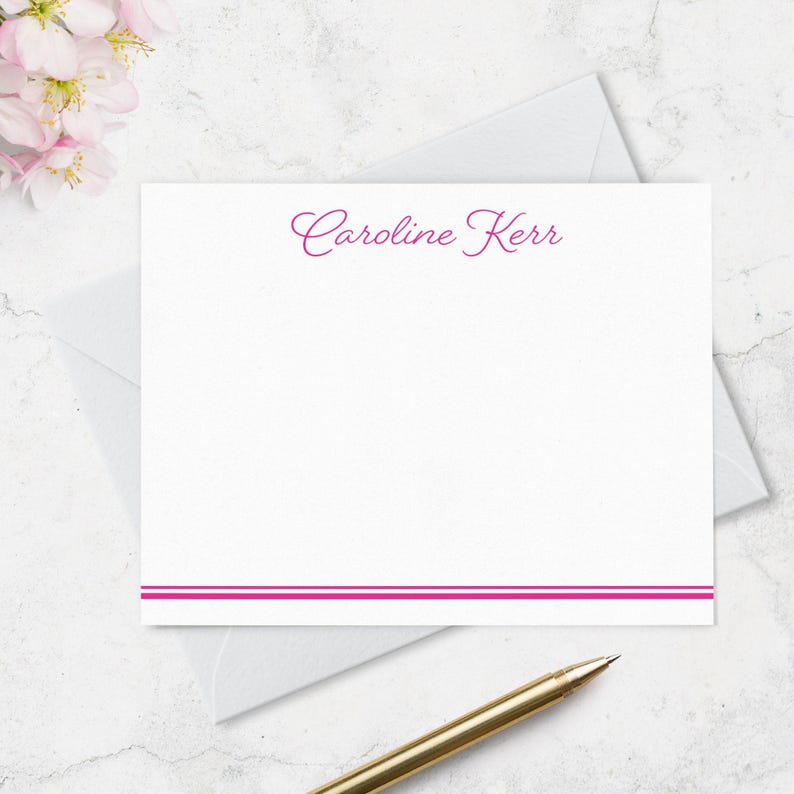 Personalized Note Cards & Envelope Stationery Set, Custom Notecards and ...