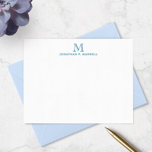 Monogrammed Note Card Set, Personalized Stationery Gift for Him - Etsy