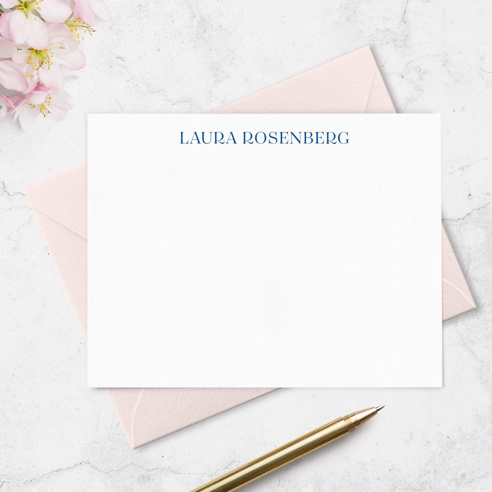 Note Card and Envelope Stationery Set Personalized With a Name in ...