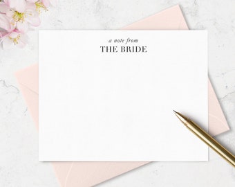 Note Cards for Bride To Be, Bridal Stationery Set,  Bridal Shower Gift,  Set of Bride Notecards, Choose Your Colors | Set of 10