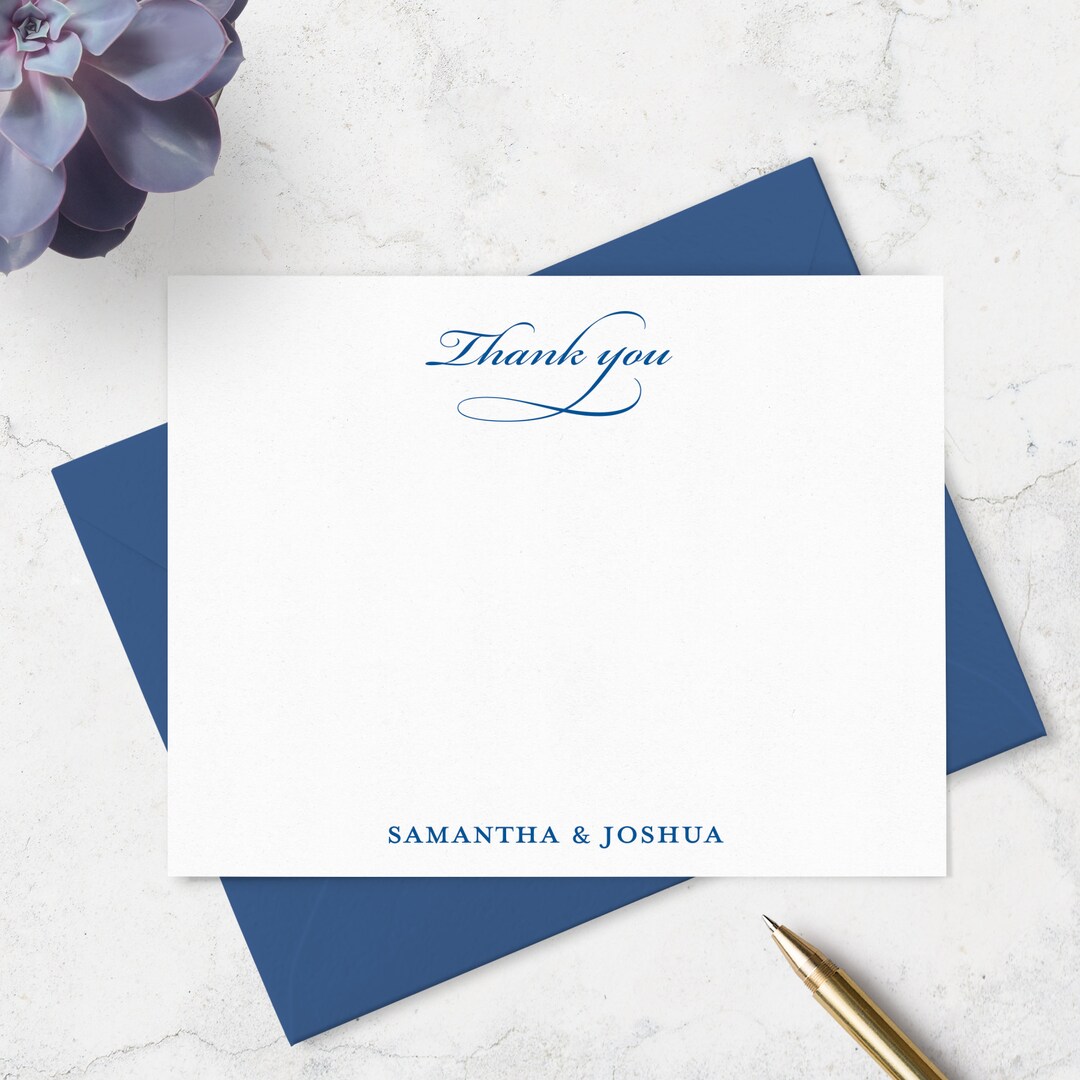 Wedding Thank You Cards & Envelopes, Boxed Set of 10 Thank You Flat ...