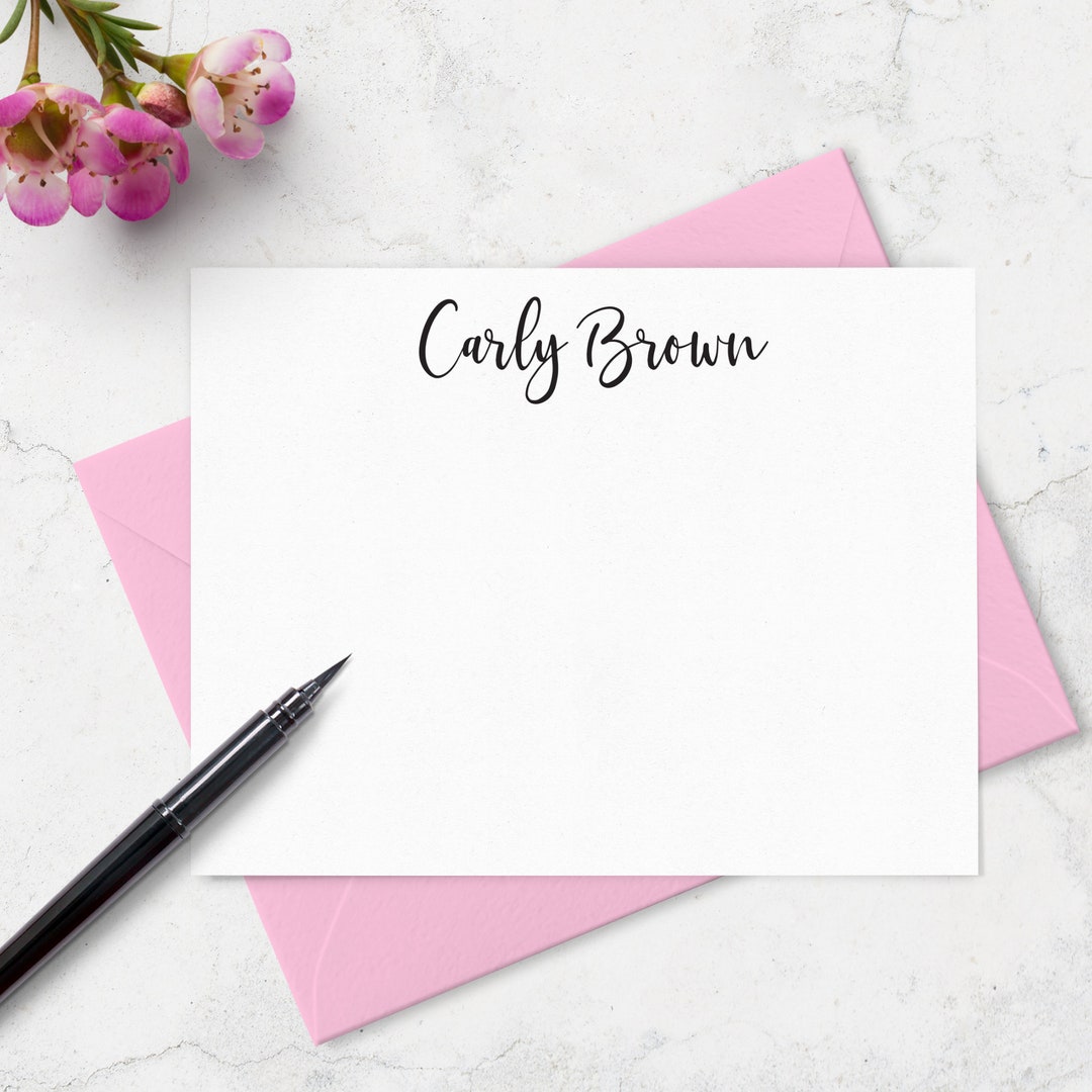 Personalized Note Cards & Envelopes Set Boxed Stationery Set Etsy