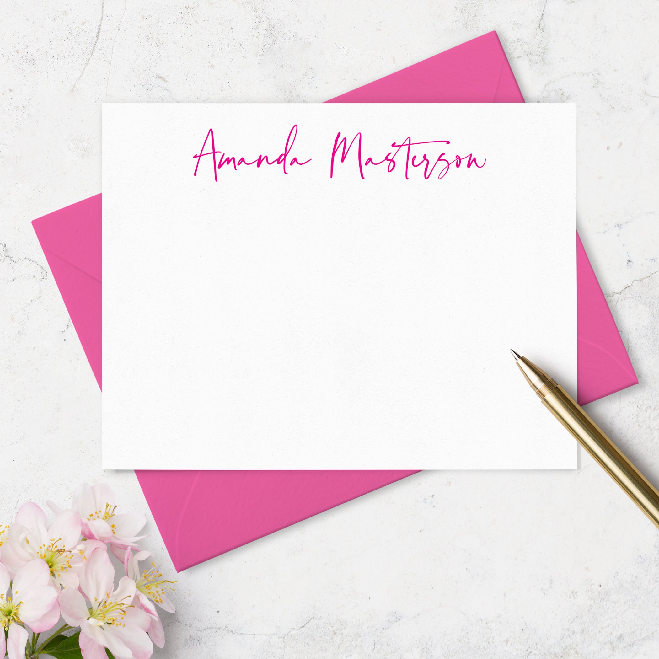 Signature Script Personalized Note Cards & Envelopes Set of Etsy