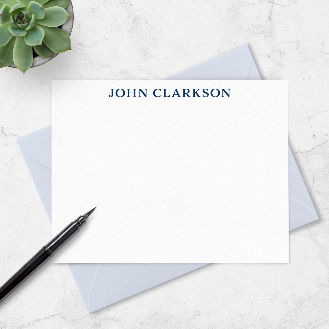 Personalized Men's Stationery: Custom Note Cards & Envelopes | A2 or A7 ...