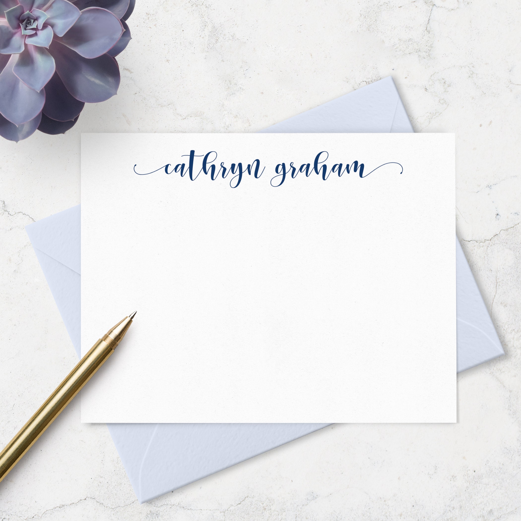 Personalized Note Cards and Envelopes Boxed Stationery Set Etsy