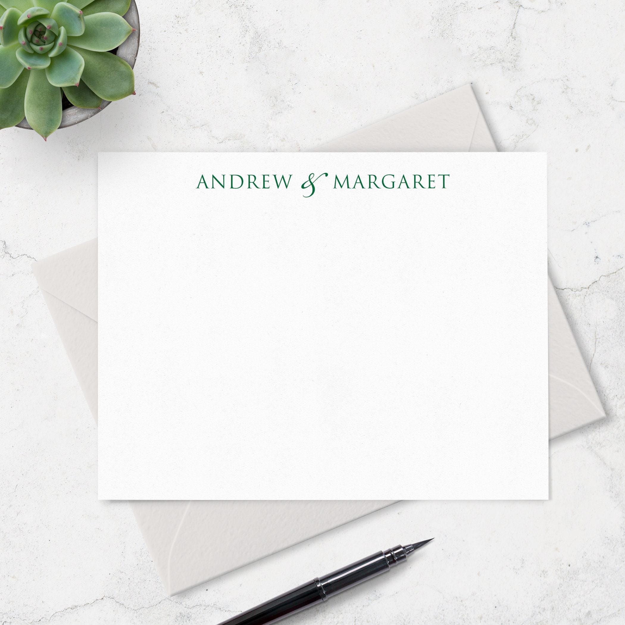 Personalized Stationery Set: Couple's Note Cards with Envelopes | A2 or A7