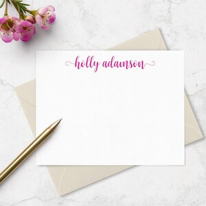 Personalized Note Cards & Envelope Set, Custom Stationery with Name in Choice of Colors - A2 or A7 bild 7