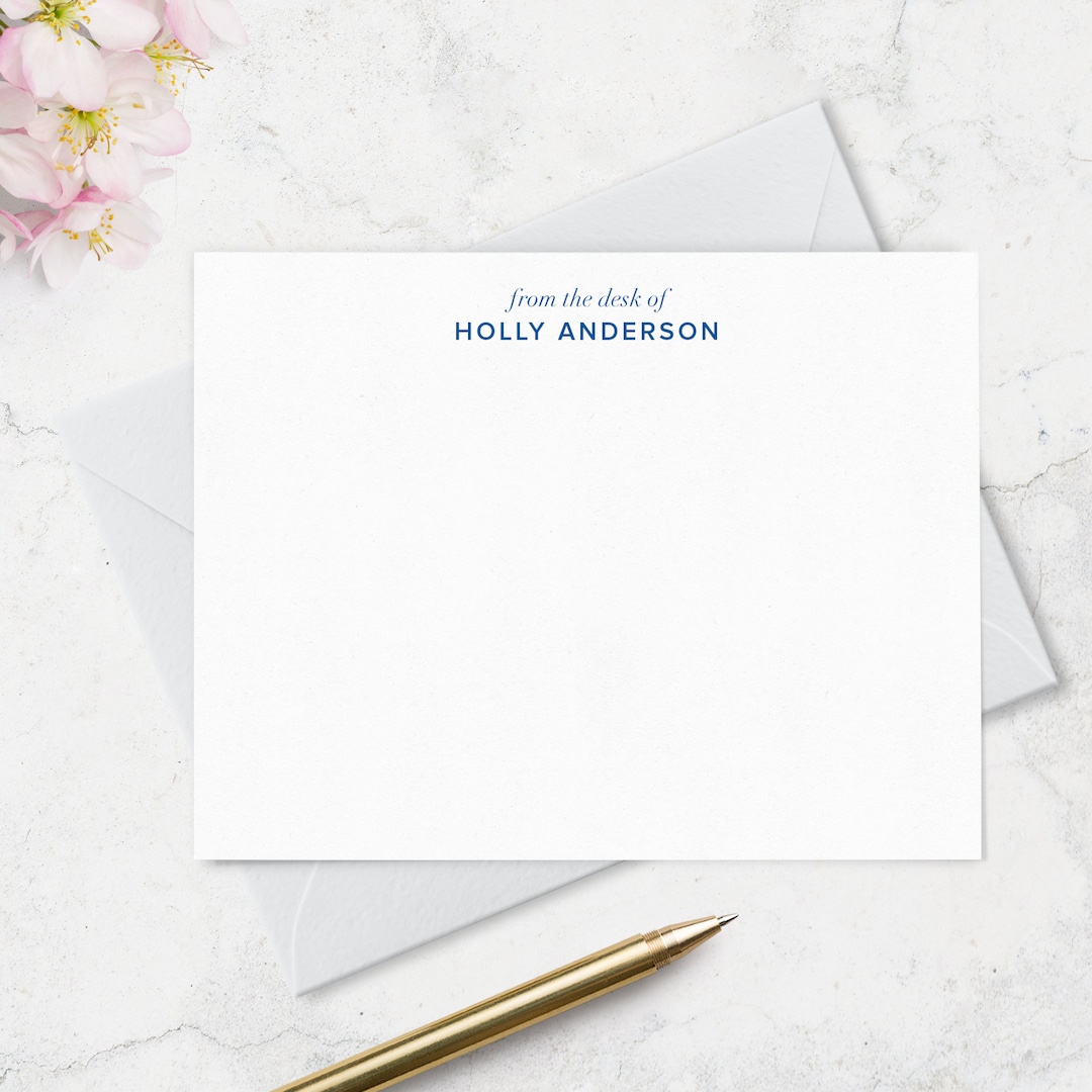 From the Desk of Note Cards Personalized With Name in Choice of Ink and ...