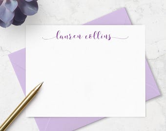 Note Cards and Envelopes Stationery , Personalized Notecards with Choice of Colors, Thank You Cards A2 or A7