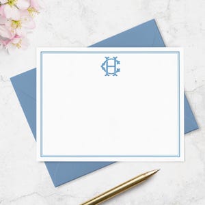 Personalized Monogram Stationary, Custom Notecards With Envelopes, Couples Wedding Stationery Thank You Notes