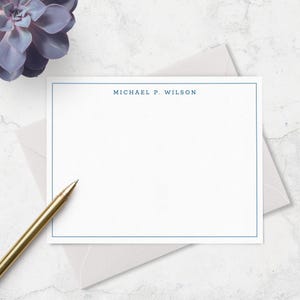Stationery Set, Custom Note Cards | Personalized Border | Professional Stationary For Men Bild 6