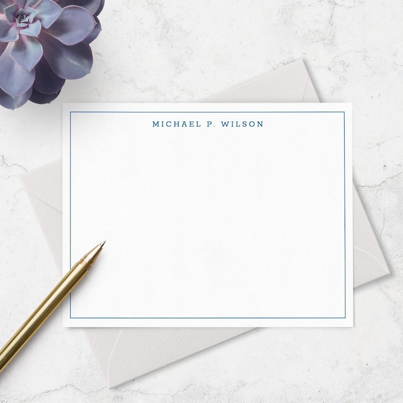 Stationery Set, Custom Note Cards | Personalized Border | Professional Stationary For Men Bild 6