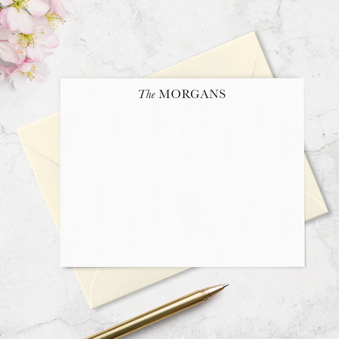 Personalized Note Cards & Envelope Set for Couples or Family Etsy