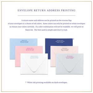 a collection of different colored envelopes, each with a return address printed on the reverse flap.