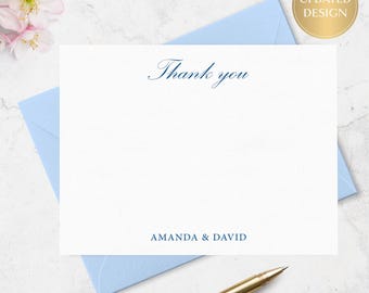 Wedding Engagement Thank You Cards Personalized with Names in Choice of Colors | A2 or A7