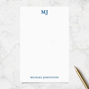 Monogrammed Notepad Lined or Unlined 50 Sheets, Personalized Note Pad Tear Off Memo Pad, Choose Your Ink Color, Personalized Stationery Gift