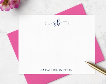 Personalized Monogram Note Card Set: Custom Stationery,