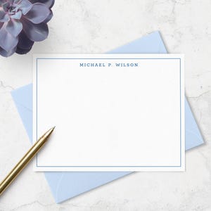 Cartes de correspondance pour hommes avec bordure et nom dans une police moderne, cartes de correspondance professionnelles simples pour hommes A2 ou A7 image 8