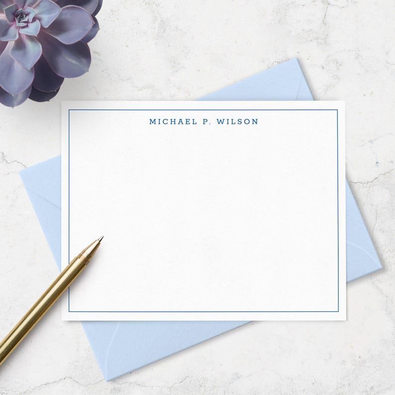 Cartes de correspondance pour hommes avec bordure et nom dans une police moderne, cartes de correspondance professionnelles simples pour hommes A2 ou A7 image 8