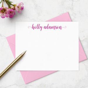 Personalized Note Cards & Envelope Set, Custom Stationery with Name in Choice of Colors - A2 or A7 bild 6