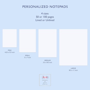 Bloc de notas personalizado con o sin rayas, 50 o 100 hojas en 4 tamaños: bloc de notas desprendible, bloc de notas de escritorio, papelería, bloc de notas personalizado, lista de tareas imagen 2