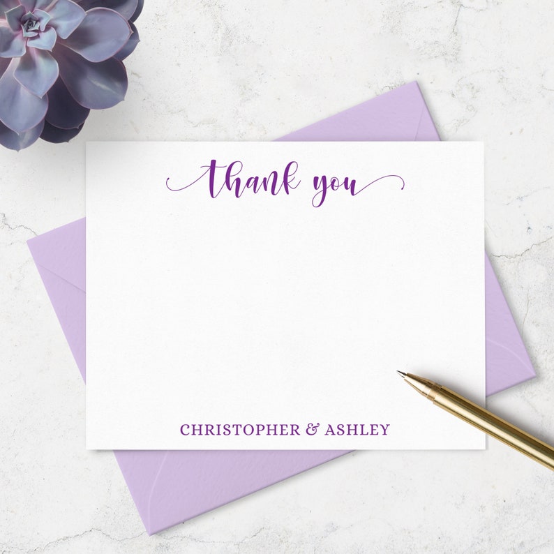 Personalized Thank You Cards & Envelopes Boxed Set of 10 Etsy