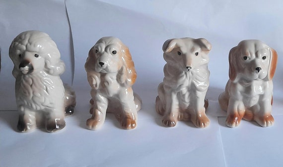 コッカースパニエル 陶器 犬の置物 陶製 ヴィンテージ〜小さな陶器の犬/子犬の置物のセレクション〜スパニエル