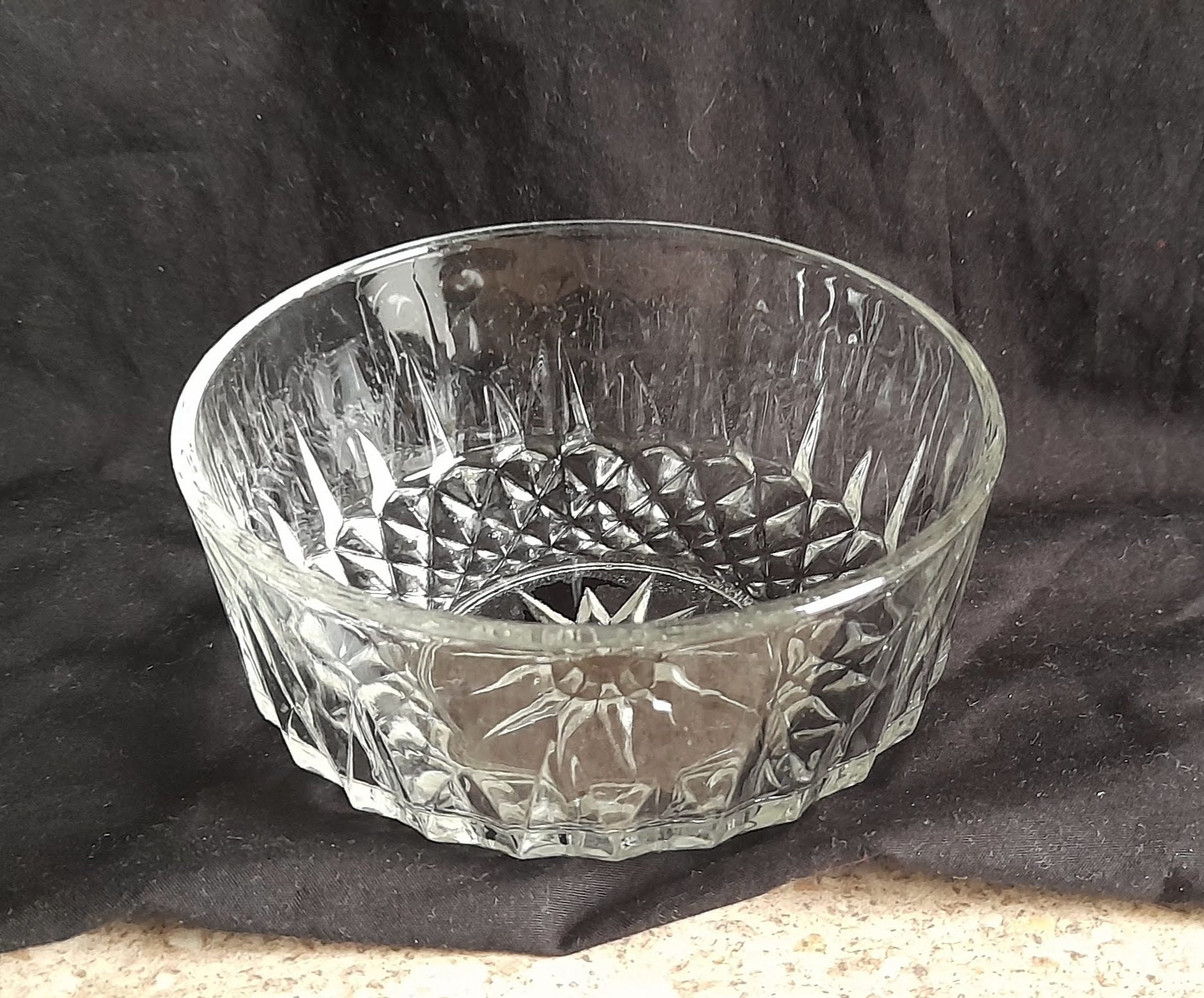 Set Of 8 Vintage Arcoroc France Glass Sunburst Pattern Etsy