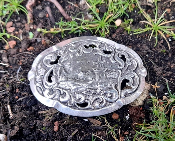 Rare Antique Continental Silver Brooch, Dutch Jug… - image 2