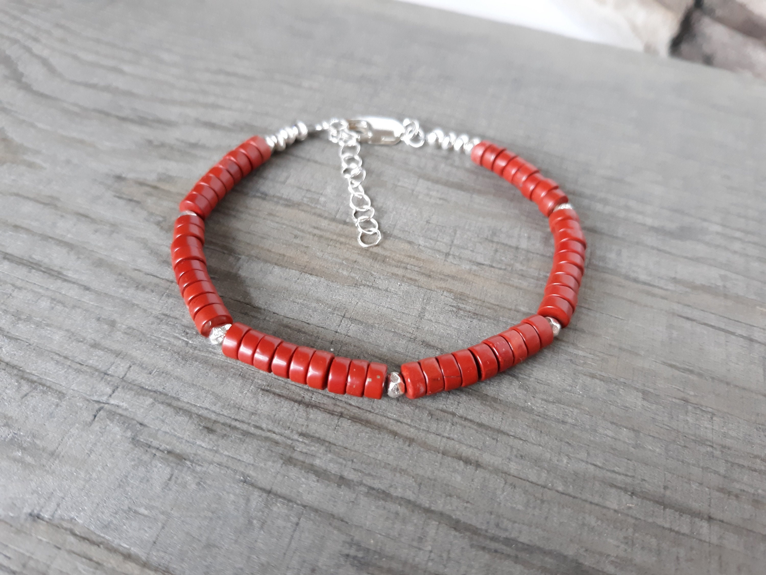 SILVER925 RED STONE BRACELET/シルバー/ブレスレット Vintage Silver 925 Red Stone Set Bracelet - Etsy