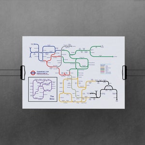 Tube-kaart van Middle-Earth – A3-kunstafdruk