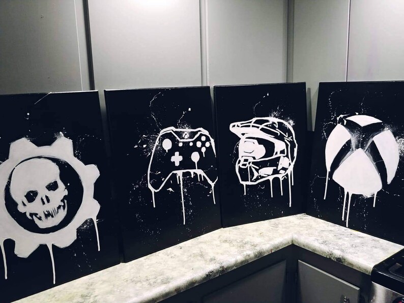Set of 3 Video Game Canvases Custom Canvas Gaming art Etsy