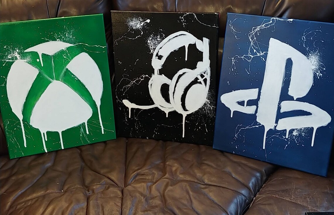 Custom Set of 3 Gaming Canvases Sizes 16x20 11x14 8x10 Canvas Etsy