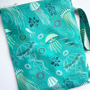Large Wet swim-diaper pool beach-bag-zippered PUL lined-water resistant 12x14 image 2