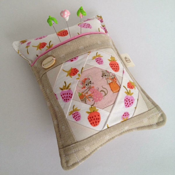 Made to order strawberry picking Stitcharmony pincushion