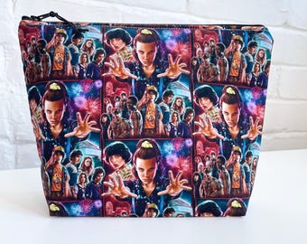 Handmade lined zippered pouch - pencil case - toiletry bag - notions pouch - sock bag - knitting - crochet - medical - unique gift - makeup